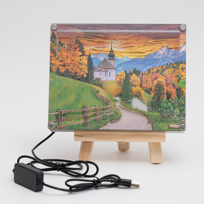 DIY set for paper art light picture - Magic of autumn in Berchtesgaden 