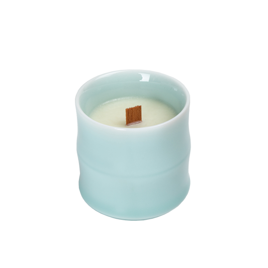 Candle in Di-Ceramic Vessel – Light Plum Green 