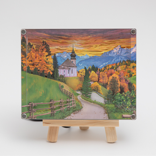 DIY set for paper art light picture - Magic of autumn in Berchtesgaden 