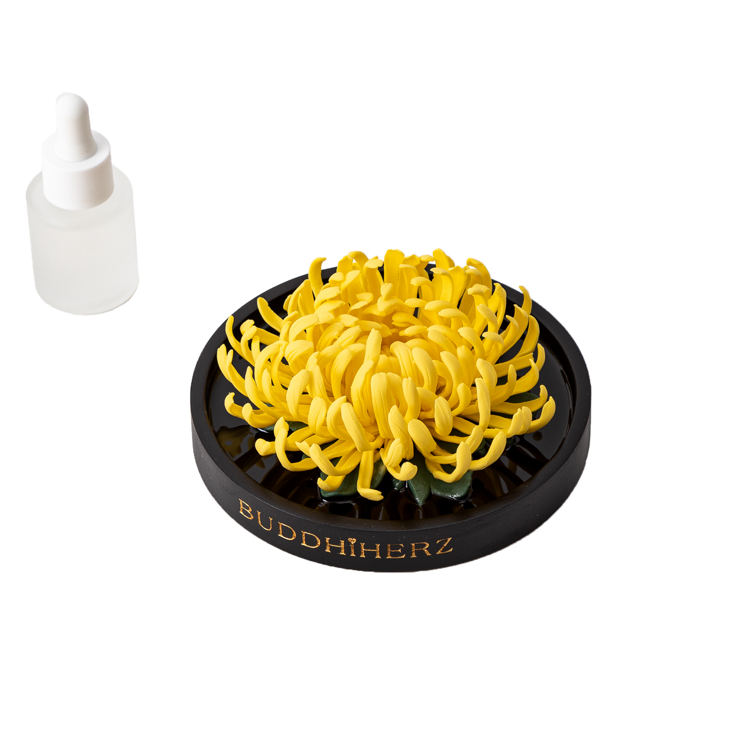 Gold thread imperial chrysanthemum porcelain flower with fragrance oil 