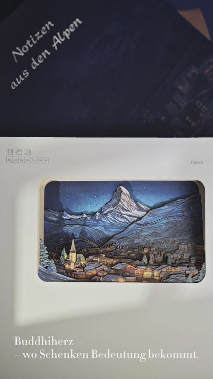 3d-Notizbuch Alpen